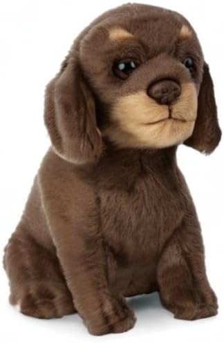 Living Nature Soft Toy - Plush Sausage Dog Dachshund Puppy, Brown, 16cm