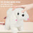 Hopearl Walking Dog Bichon Interactive Electronic Pet Plush Toy Puppy Woof and Moving Animated Nodding Head Gifts for Toddlers Birthday, White, 18cm