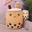 AMOZO Cute Cartoon Boba Milk Tea Soft Plush Doll, Giant Boba Bubble Plushie Stuffed Tea Cup Pillow Gift Toys