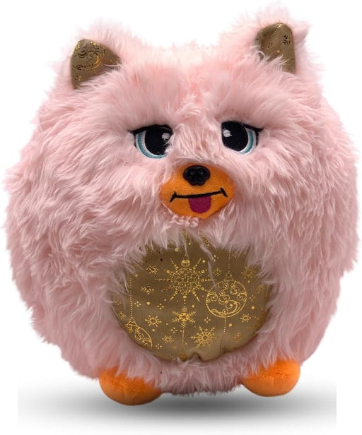 HAPPY HUGS CO. Peach Glow Plushie- Soft & Huggable Stuffed Toy, Washable,Pink Star Buddy with Golden Heart -Gift for Girls & Boys