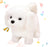 Hopearl Walking Dog Bichon Interactive Electronic Pet Plush Toy Puppy Woof and Moving Animated Nodding Head Gifts for Toddlers Birthday, White, 18cm