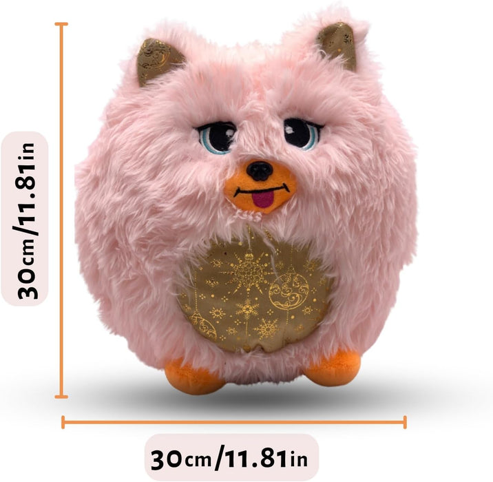 HAPPY HUGS CO. Peach Glow Plushie- Soft & Huggable Stuffed Toy, Washable,Pink Star Buddy with Golden Heart -Gift for Girls & Boys