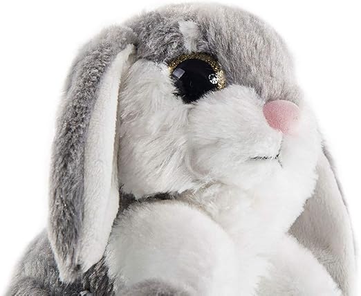 My OLi Easter Bunny Soft Toy 22cm/8.5" Plush Rabbit With Floppy Bunny Ears Stuffed Animal Bunny Teddy Toy Easter Bunny Decorations Gifts For Babies Kids Boys Girls | Grey