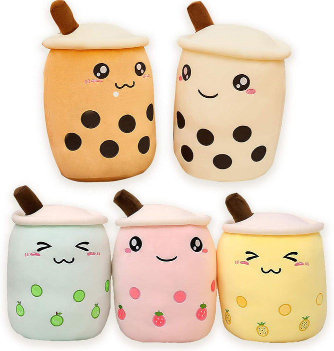 AMOZO Cute Cartoon Boba Milk Tea Soft Plush Doll, Giant Boba Bubble Plushie Stuffed Tea Cup Pillow Gift Toys