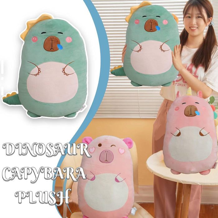 Aiuidun Capybara Plush Toy Pillow, Cute Capybara Stuffed Animals, Squishy Capybara Plushie Hugging Pillow, Super Soft Guinea Pig Plush Toy Gifts for Kids