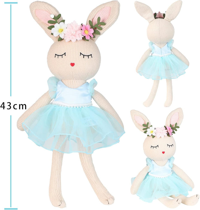 JUSTQUNSEEN Easter Bunny,Easter Bunny teddy Ballerina Doll Soft Toys Bunny Plush Toy for Girls,Soft Toys for Girls Ballerina Doll Teddy,Gift for 5 Years Old Girl peter rabbit toys(Yellow)