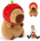 DXPETA 1Pcs Capybara Doll, Capybara Plush Toy, Strawberry Hat Soft And Realistic Capybara Plush Toy Pillow, Capybara Gifts Guinea Pig Toys for Kids
