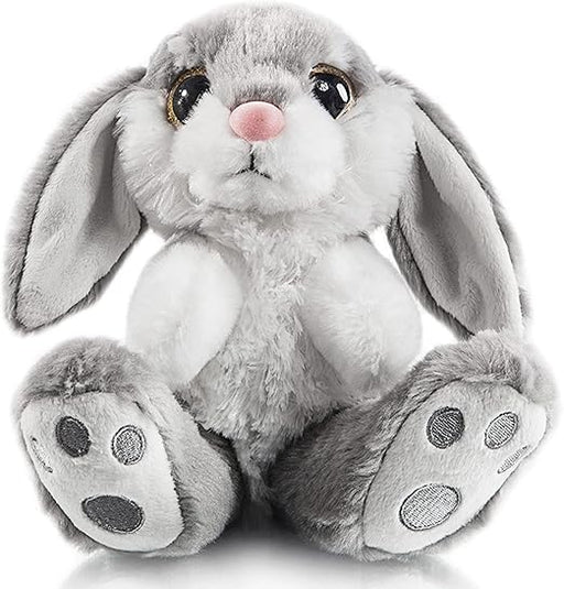 My OLi Easter Bunny Soft Toy 22cm/8.5" Plush Rabbit With Floppy Bunny Ears Stuffed Animal Bunny Teddy Toy Easter Bunny Decorations Gifts For Babies Kids Boys Girls | Grey