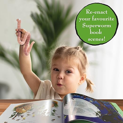 Official Superworm Super Stretchy Toy from The Julia Donaldson and Axel Scheffler Childrens Books and Films, Orange