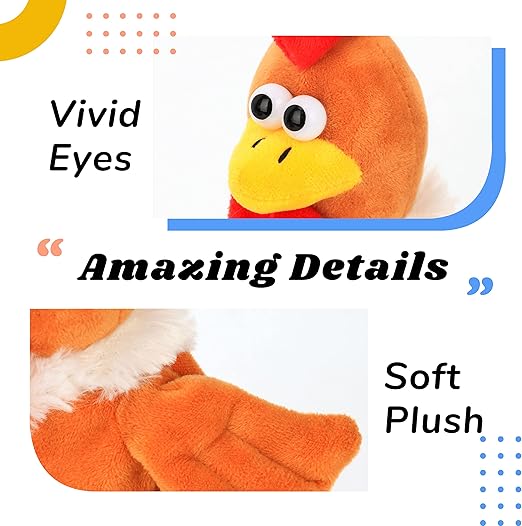 Hopearl Talking Chicken Repeats What You Say Walking Chick Electric Interactive Animated Toy Speaking Plush Buddy Gifts for Toddlers Birthday, 9''